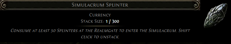 MMOJUGG Path of Exile 2 Simulacrum Splinter * 50 Details View of Item Function and Use